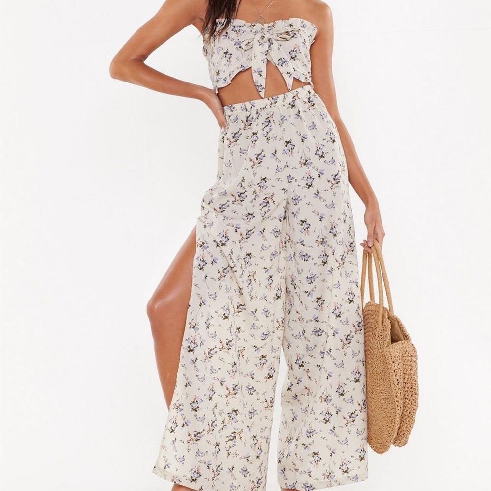 NASTY GAL Bandeau & Split Trouser Beach Co-Ord